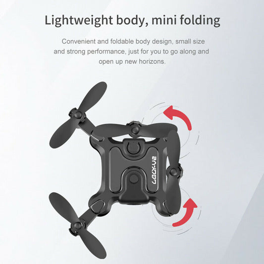 AU V2 Mini Drone Selfie WIFI FPV With HD Camera Foldable Arm RC Quadcopter Toy.