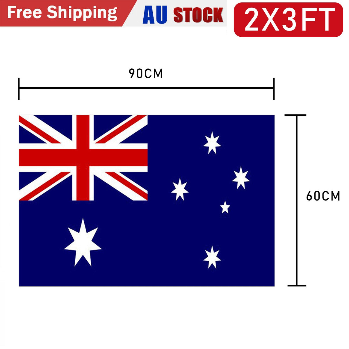 Large Australian Aussie Flag Australia Day OZ Heavy Duty Outdoor 60cm X 90cm National Decoration AU Flag 2X3FT
